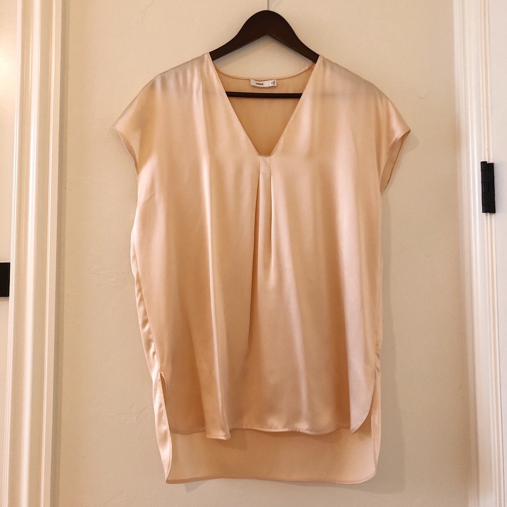 VINCE Champagne Silk Blouse